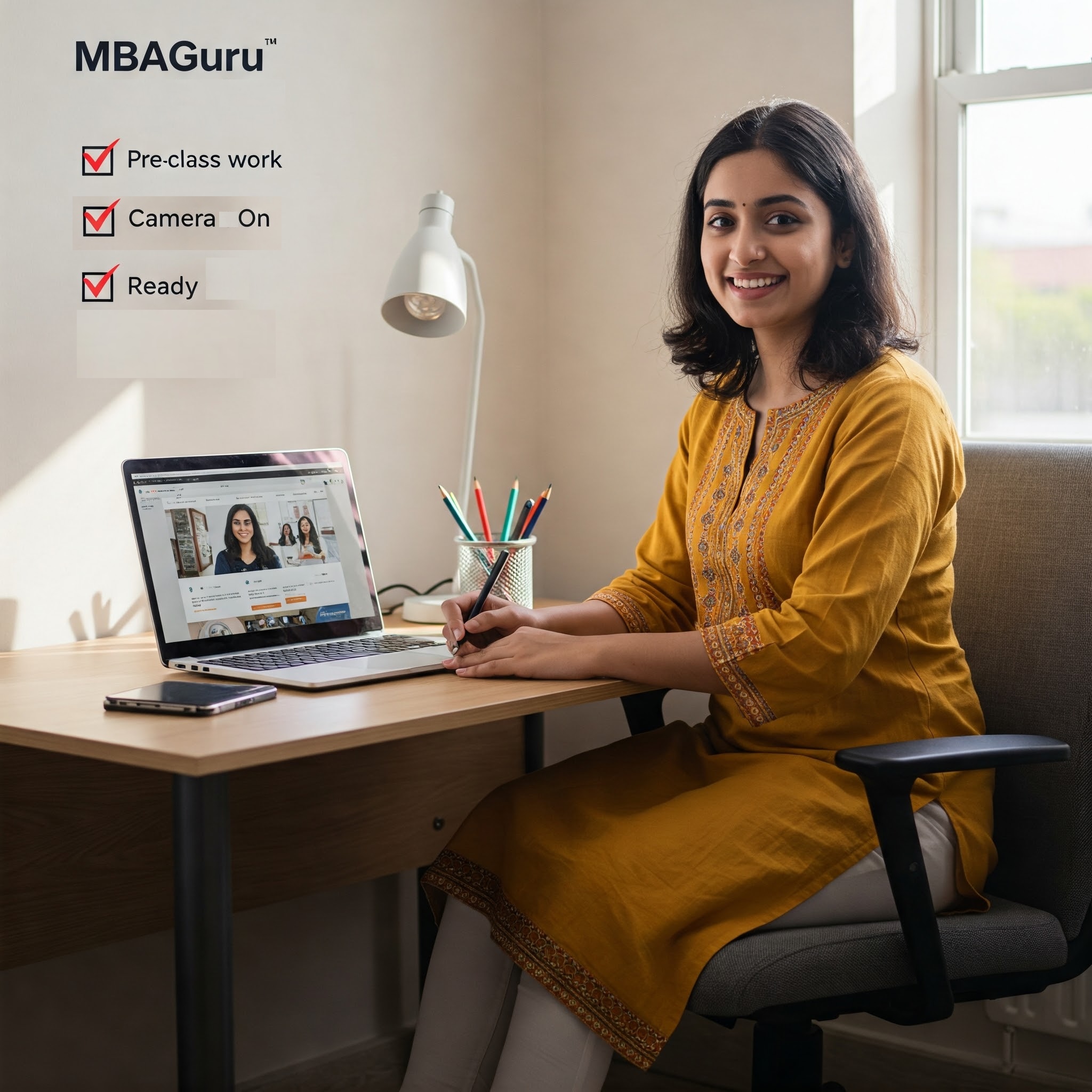 MBAGuru online CAT class readiness with pre-class work and camera-on discipline